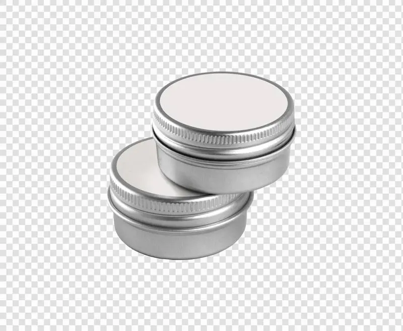 Pair of Round Metal Cosmetic Tins