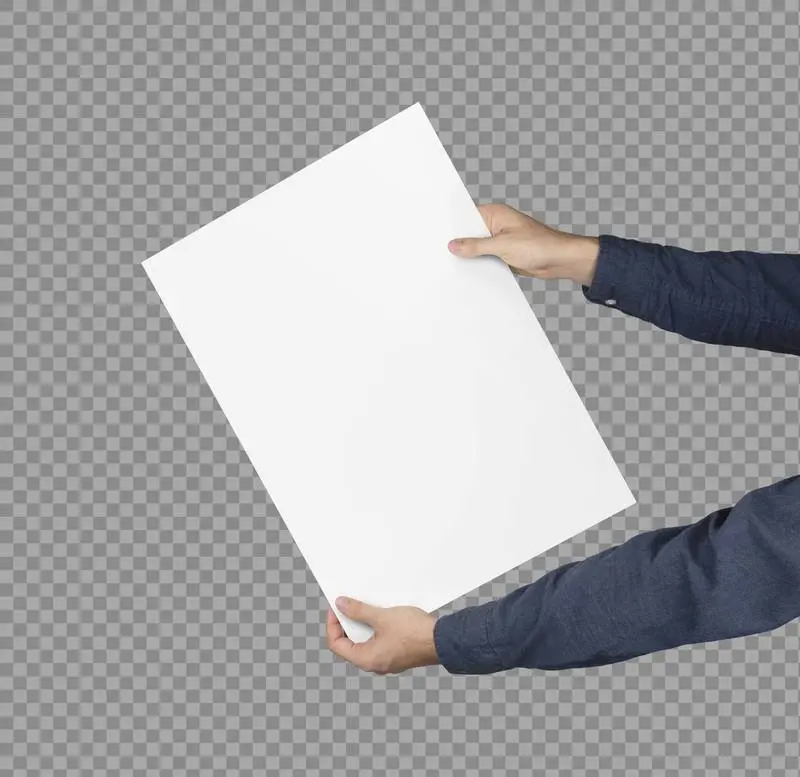 Model Hands Holding a Large-Format Poster
