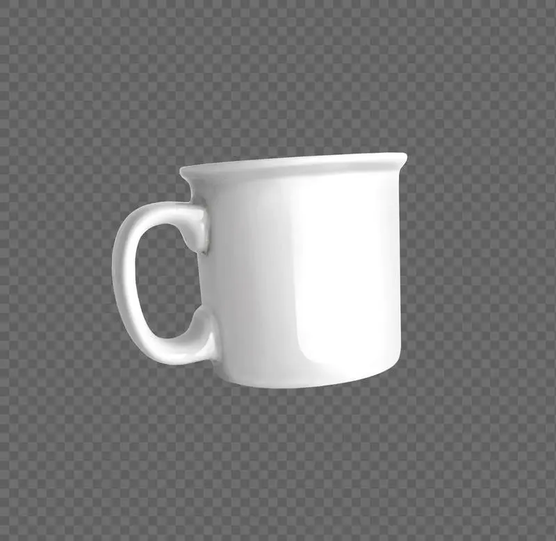 White Mug with Bevelled Rim