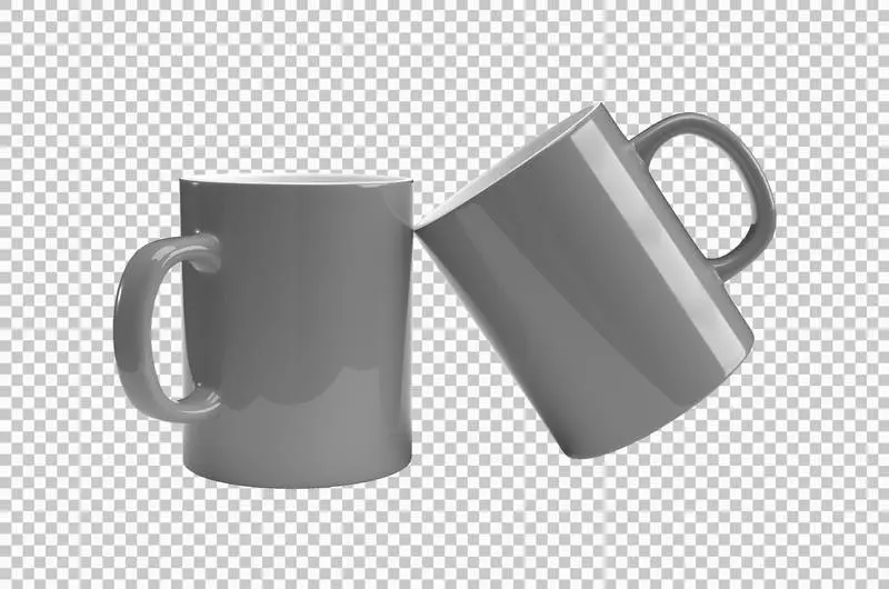 Two White Minimal Mugs