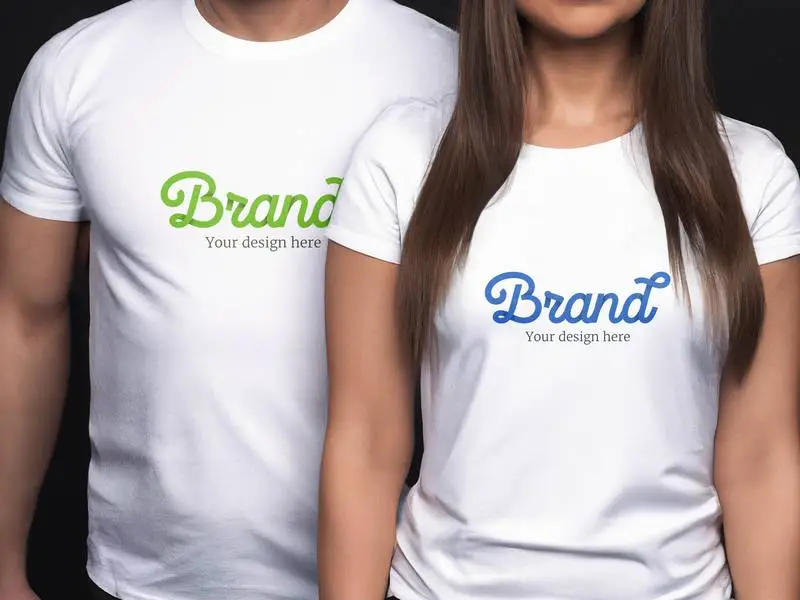 Mockup of White T-Shirt with Logo for Men and Women