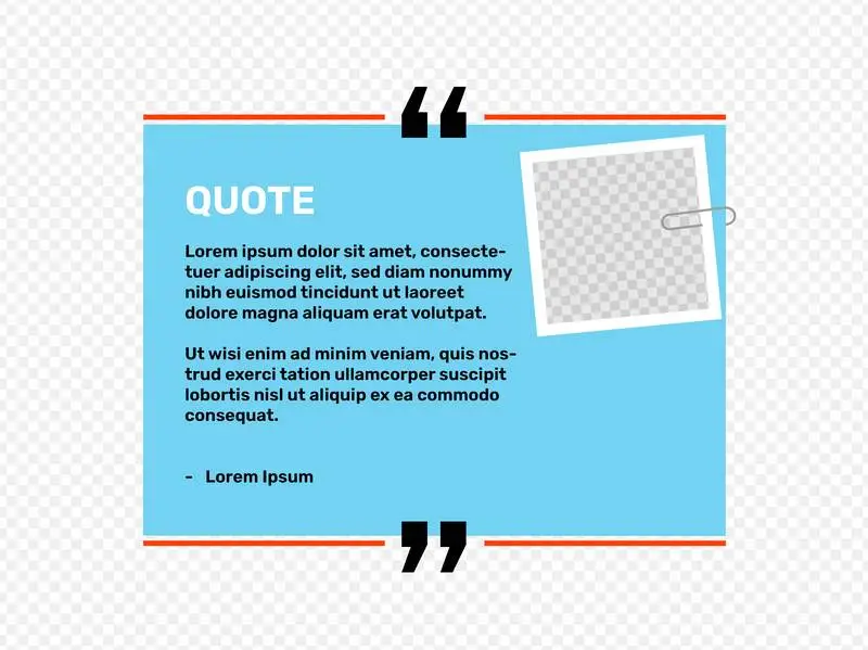 Flat Banner for Quote with Photo and Pin