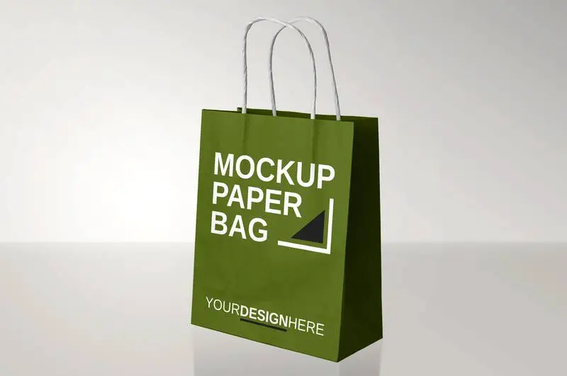 Isolated Paper Shopping Bag Mockup