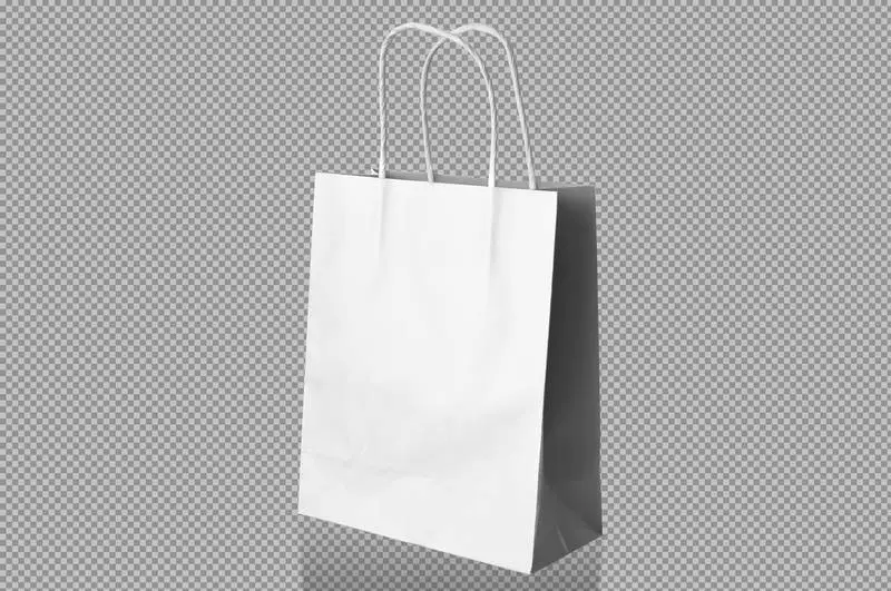 White Paper Bag Over Transparent Surface