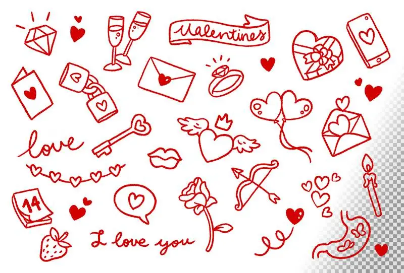 Collection of Valentines Doodles