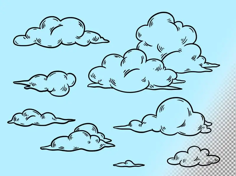 Collection of Clouds Doodles