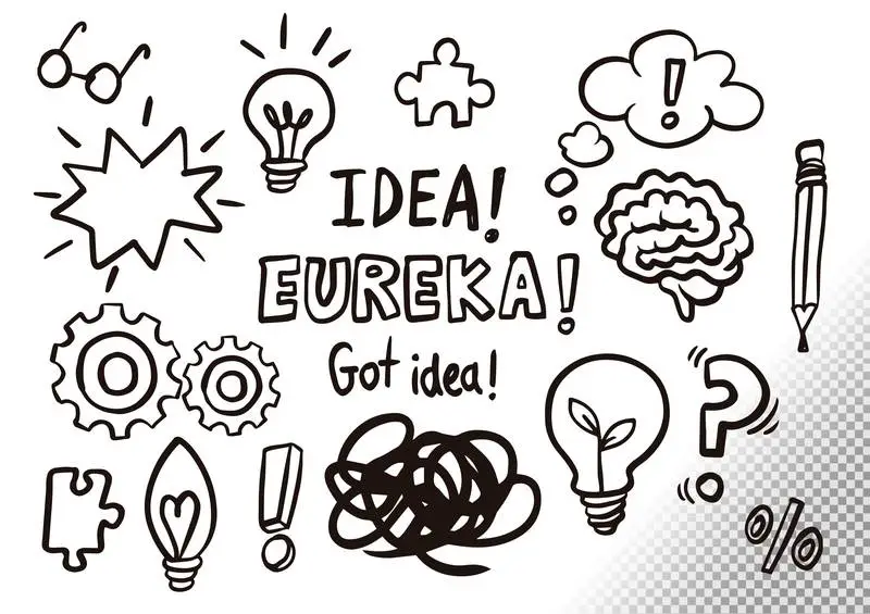 Pack of Handrawn Doodles About Ideas, Thinking and Knowledge