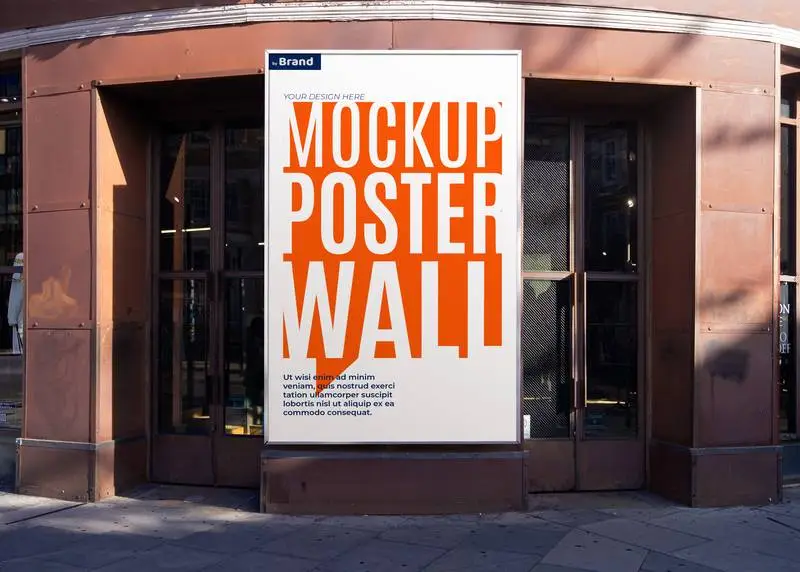 Mockup of a Poster Sign for a Modern Street Retailer