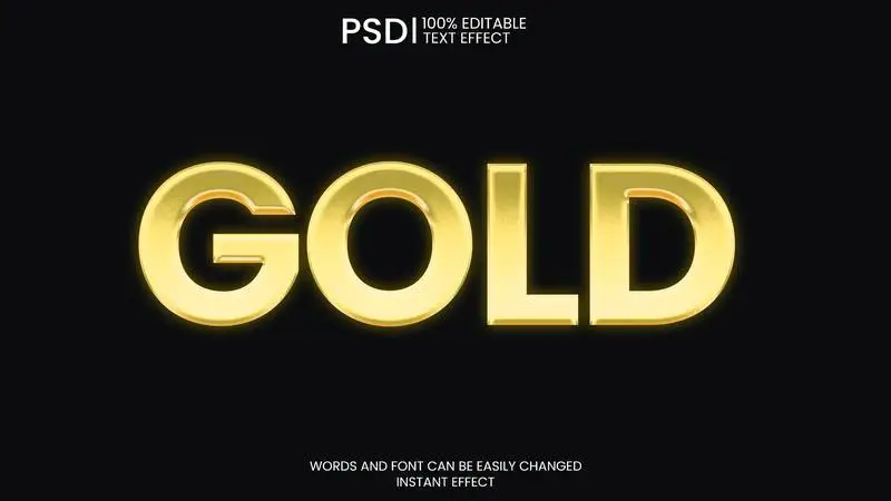 Golden Text Effect Over Dark Surface