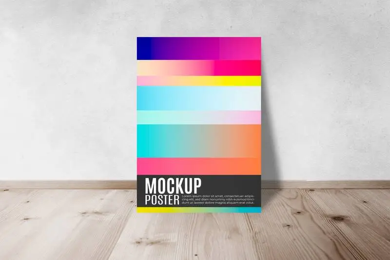 Mockup of Poster with Shadow in a Room Corner