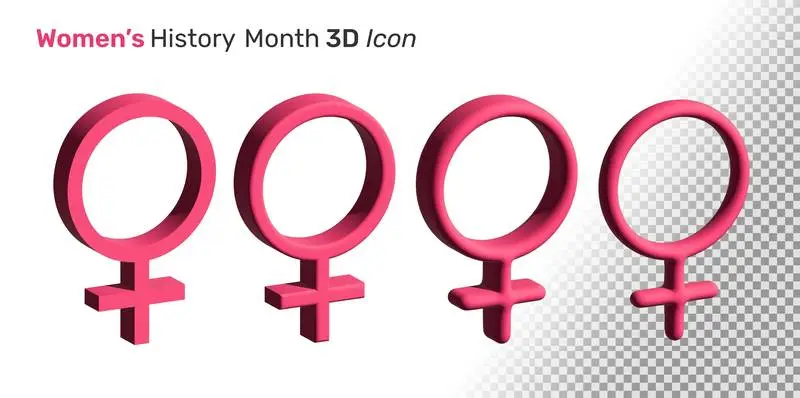 Women’s 3D Icon Pack for March 8