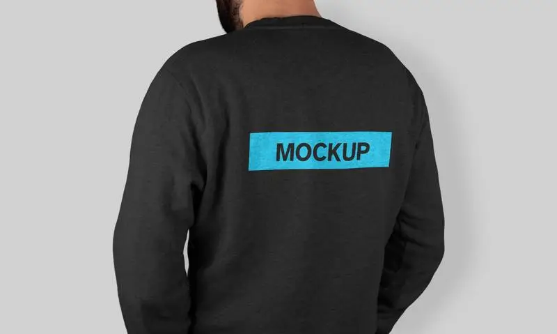 Mockup of Back Model with Black Jumper