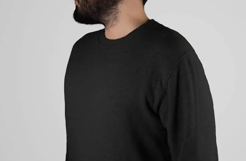 Photo of Front Model Wearing Black T-Shirt