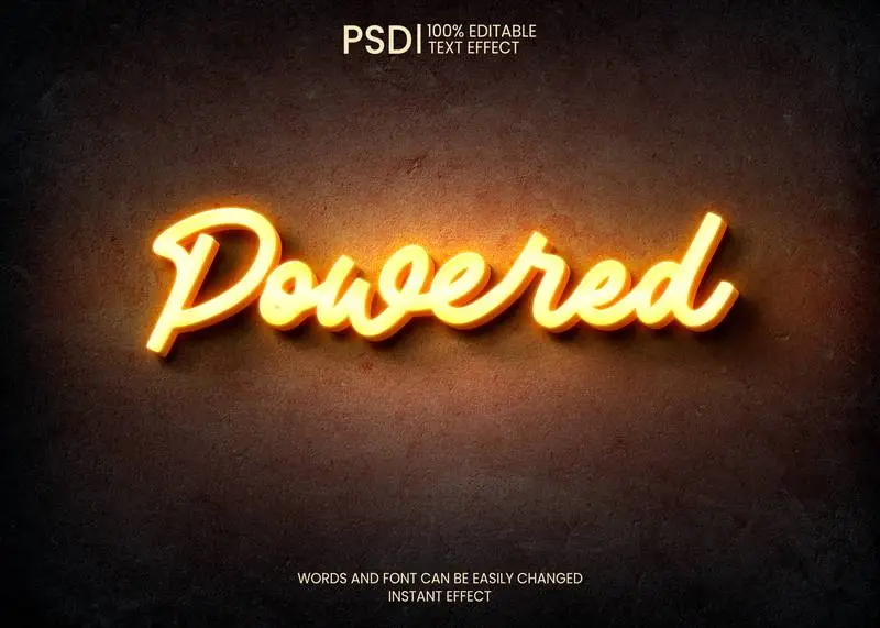 Light Sign on Wall Text Effect
