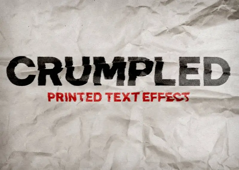Crumpled Printed Text Effect