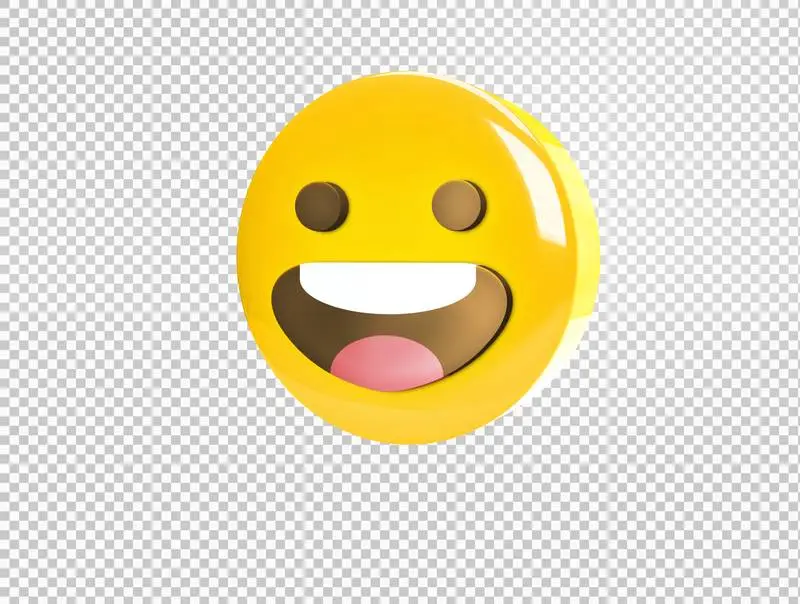 Circular 3D Emoji with Happy Face