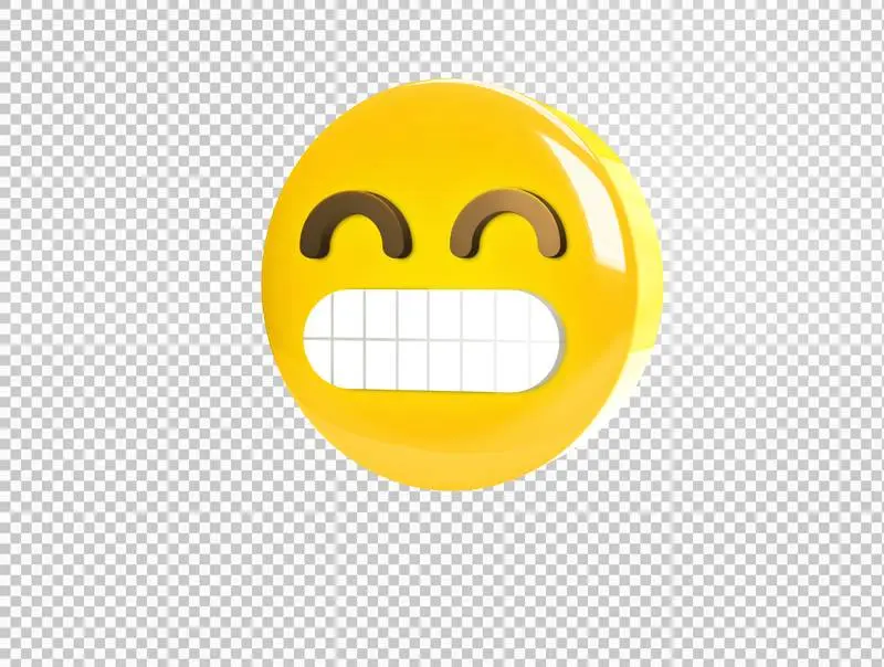 Circular 3D Emoji with Naughty Smile