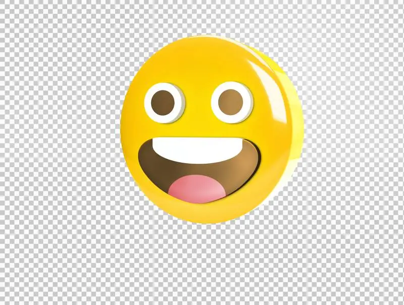 Circular 3D Emoji with Smiling Face