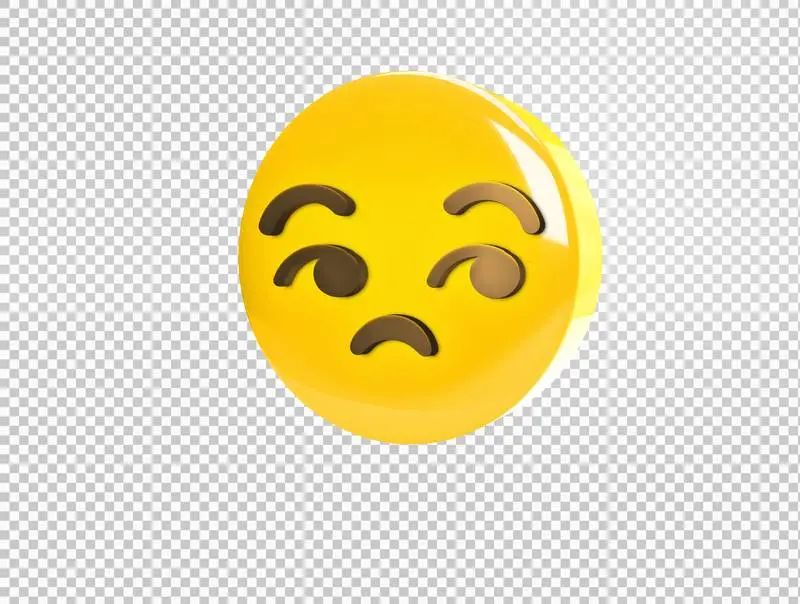 Circular 3D Emoji with a Sidelong Glance and Rejection Gesture