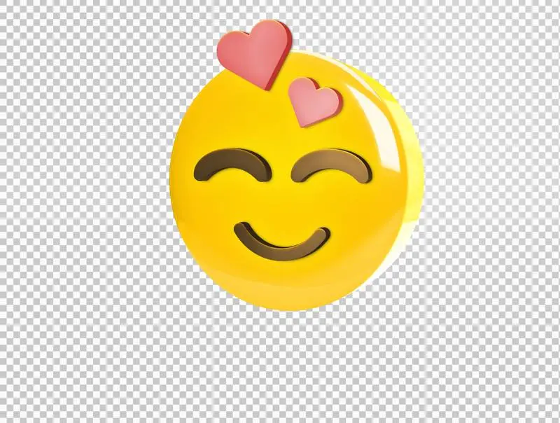 Circular 3D Emoji with Love Smile