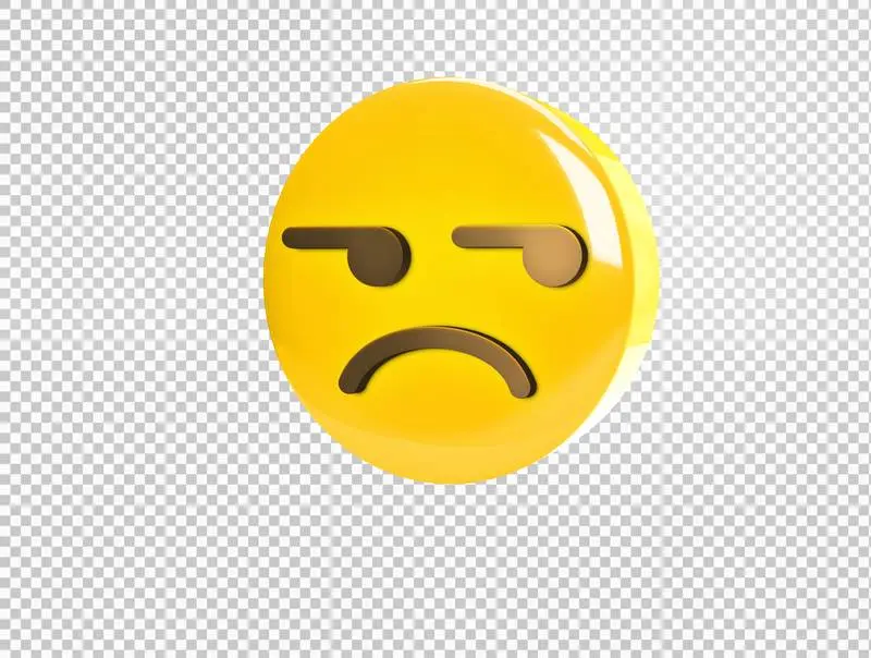 Circular 3D Emoji with a Rejection Gesture