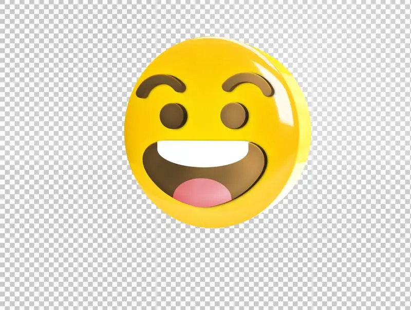 Circular 3D Emoji with Joyful Gesture