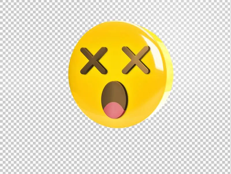 Circular 3D Emoji with Stunned Face