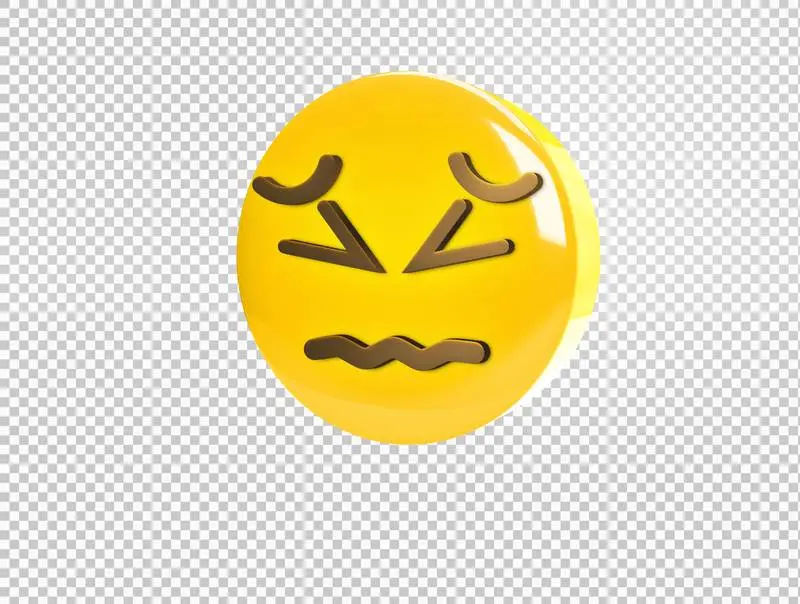 Circular Emoji with Distressed Gesture