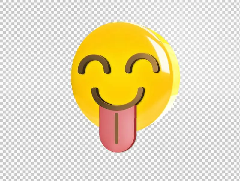 Circular 3D Tongue Out Laughing Emoji