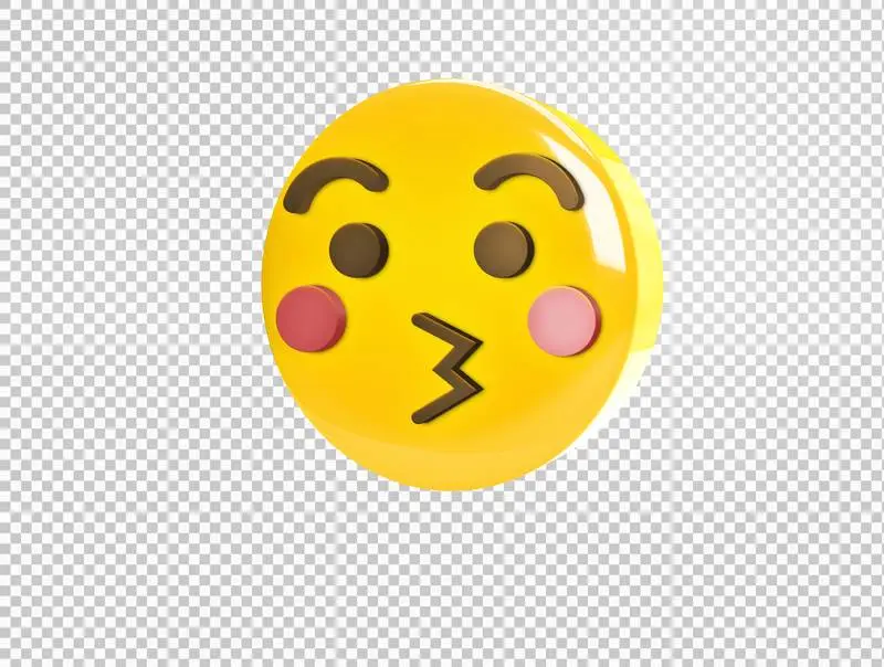Circular 3D Kissing Emoji