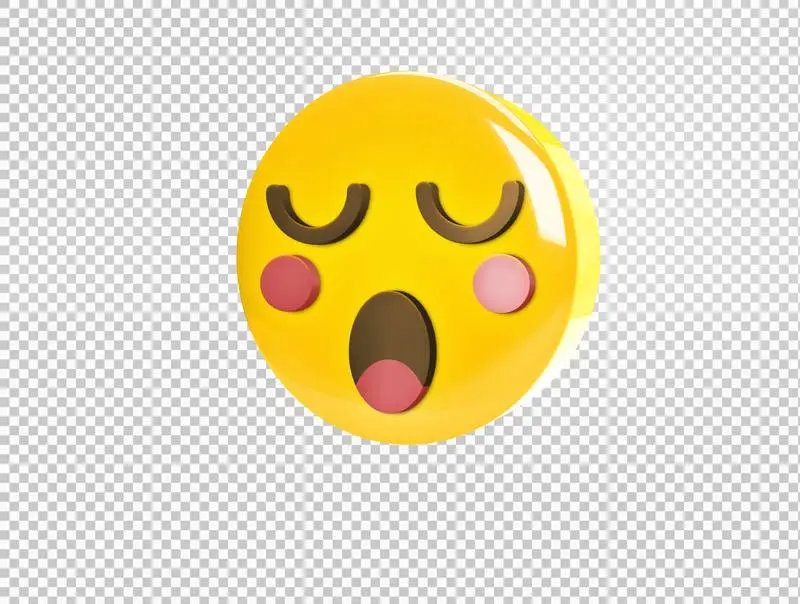 Circular 3D Yawning Emoji