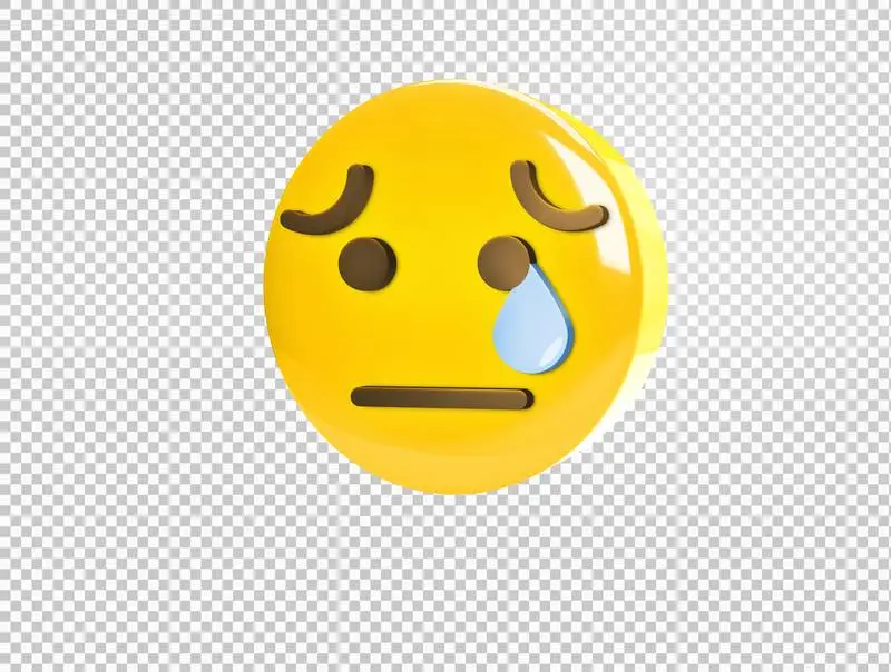 Circular 3D Crying Emoji