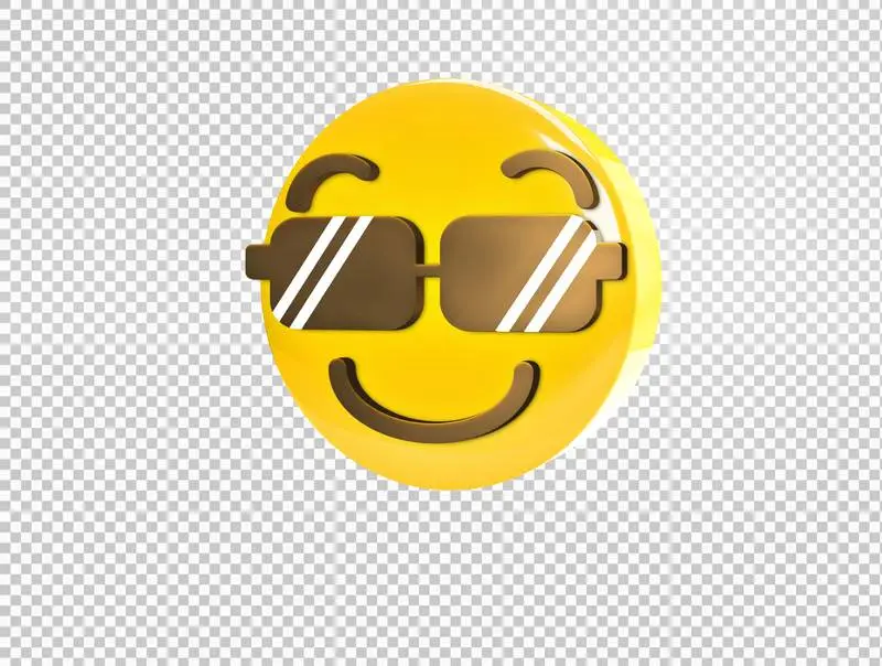 Circular 3D Happy Emoji with Sunglasses