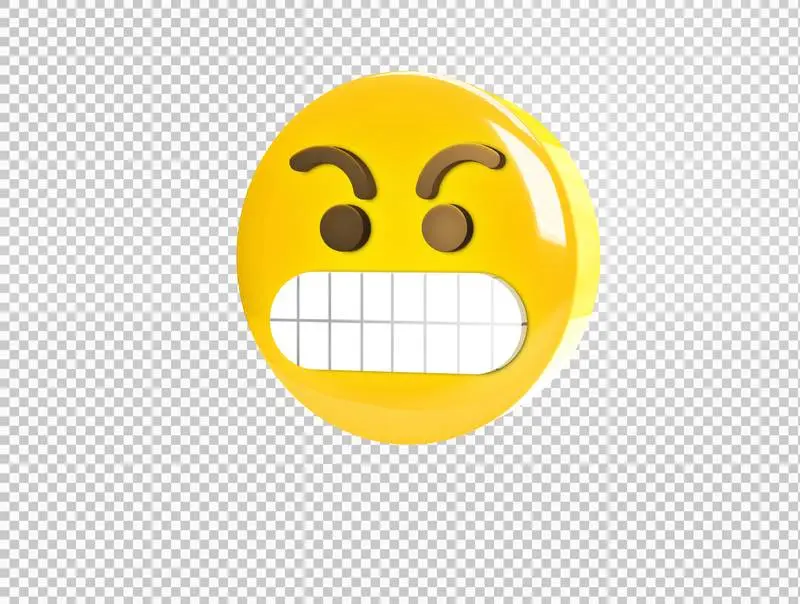 Circular 3D Grimacing Emoji