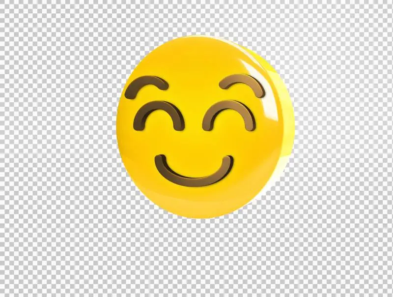 Circular 3D Smiling Emoji