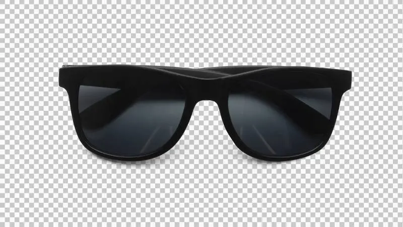 Black Sunglasses on Transparent Background