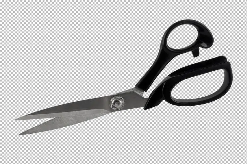 Black Scissors on Transparent Background