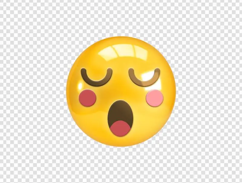 Realistic 3D Bored Emoji