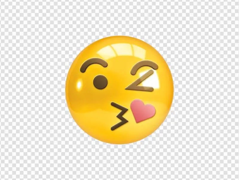 Realistic 3D Kissing Emoji
