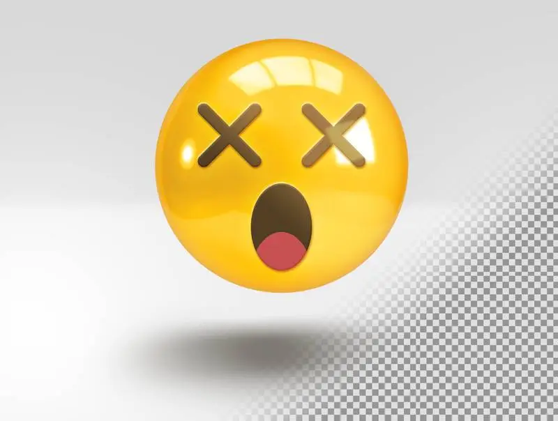Realistic 3D Emoji with Stunned Face