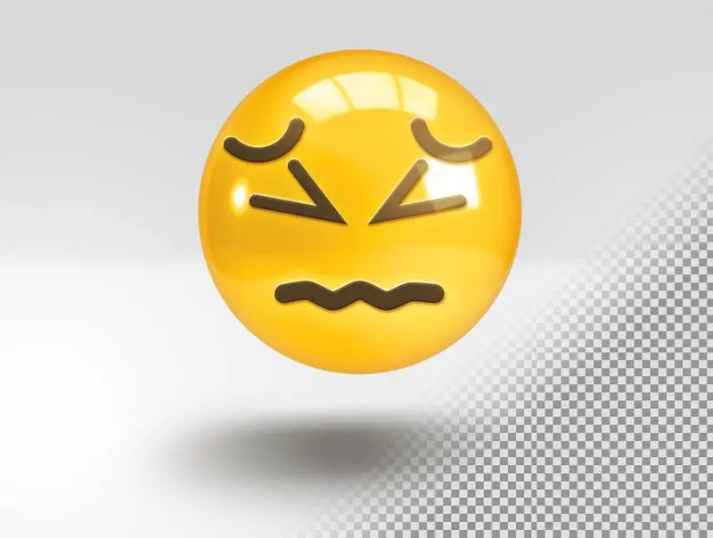 Realistic 3D Emoji with Distressed Face