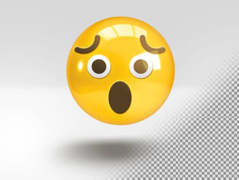 Realistic 3D Emoji with Amazed San Face