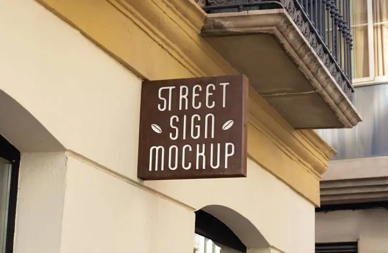 Mockup of an Outdoor Commercial Sign