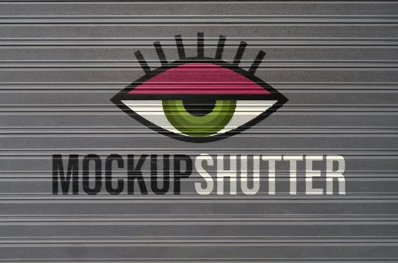 Mockup of Design on a Roller Shutter