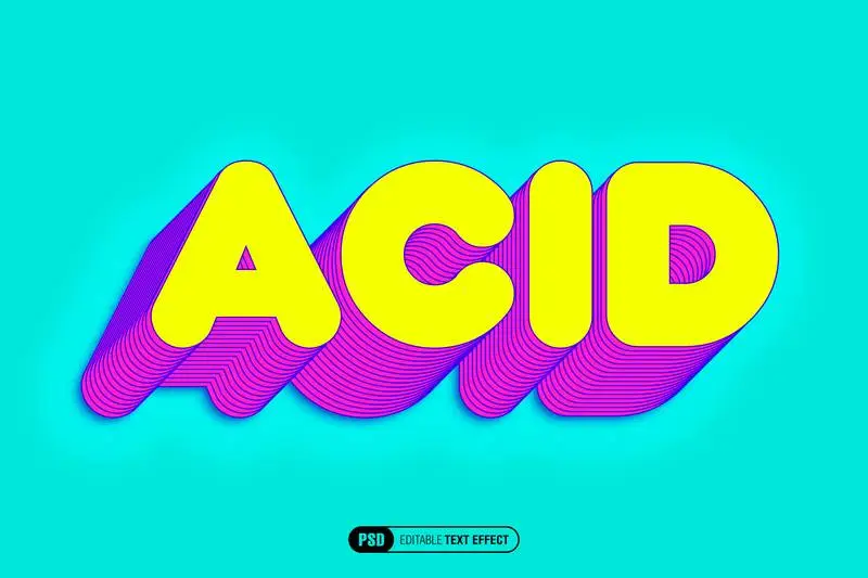 Editable Text Effect with Layers and Acid Colors