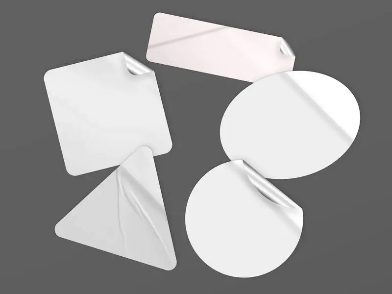 Collection of White Stickers with Different Geometric Shapes
