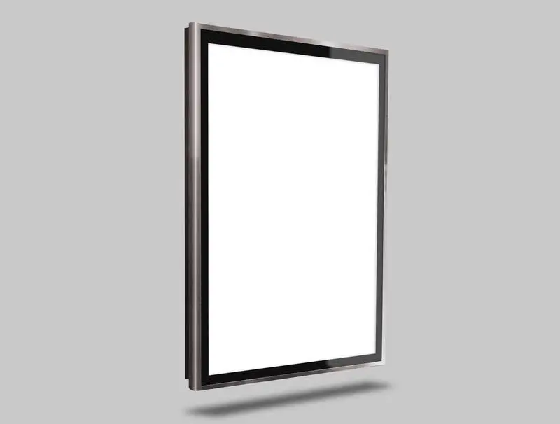 Photo of a White Poster on a Brick Wall with a Walking Man