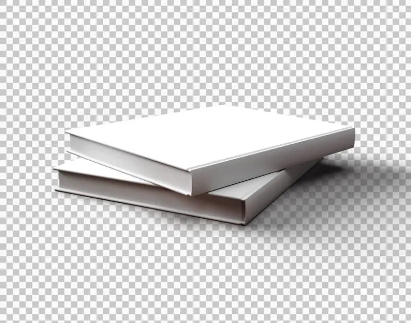 Pack of Two White Books Cover Over Transparent Surface