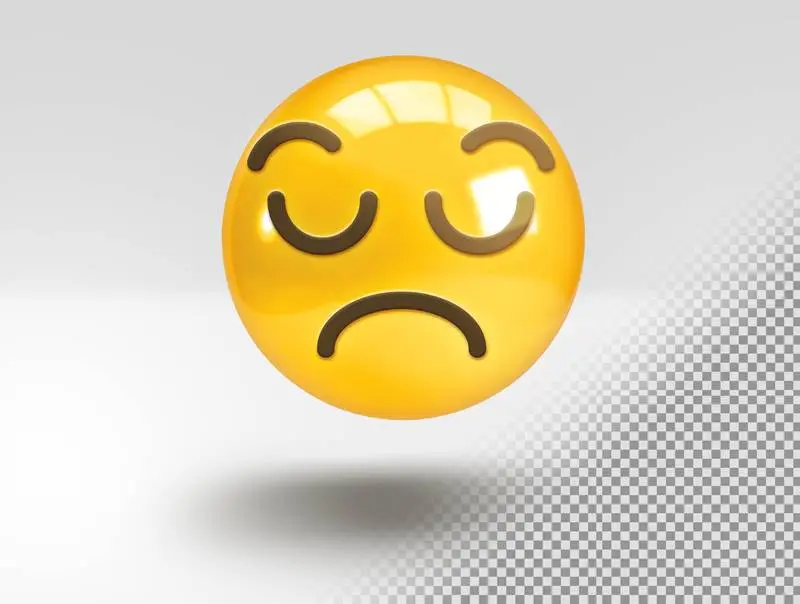 Realistic 3D Emoji with a Face of Displeasure