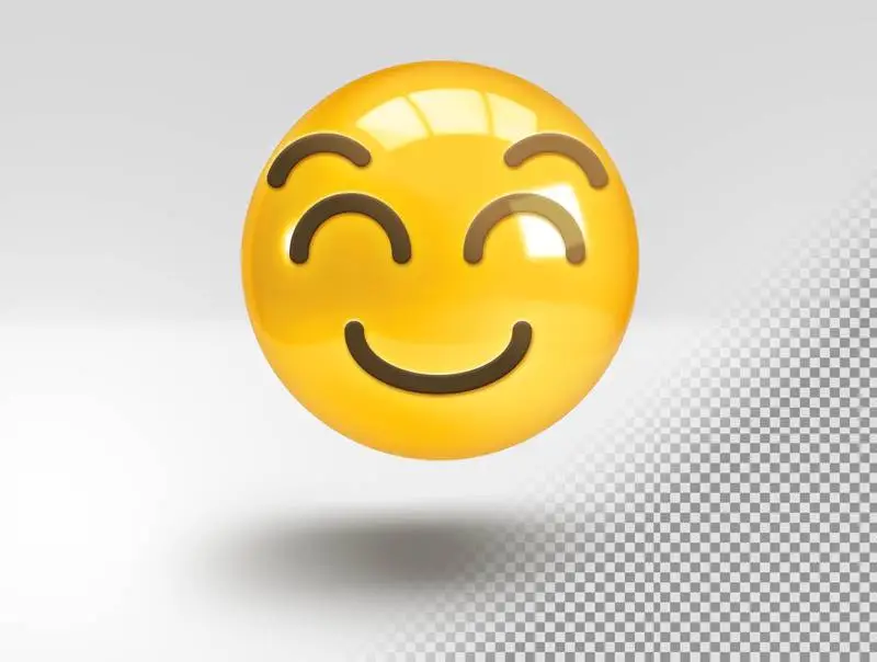 Realistic 3D Emoji with Happy Face
